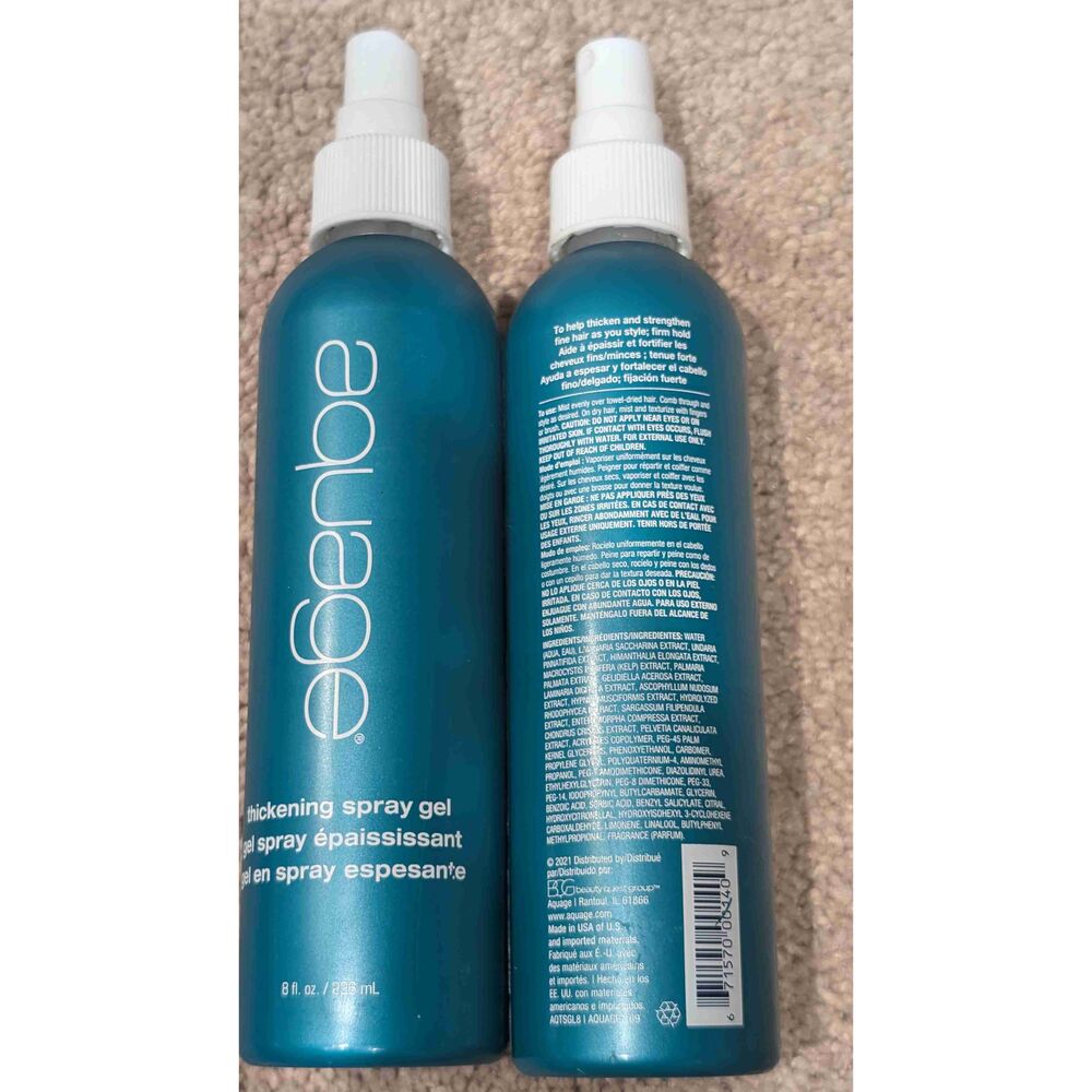 2 Aquage Firm Hold Thickening Spray Gel 8 Fl Oz Hair Care Product
